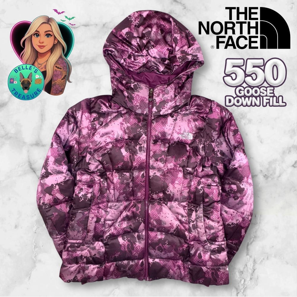 The North‎ Face Destiny 550-Fill Down Snow Jacket Purple Camo Womens Medium Coat
